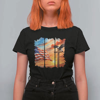 Faith And Freedom Christian American Flag Eagle T Shirt For Women American Faith Pride