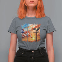 Faith And Freedom Christian American Flag Eagle T Shirt For Women American Faith Pride