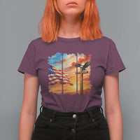 Faith And Freedom Christian American Flag Eagle T Shirt For Women American Faith Pride