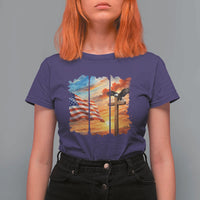 Faith And Freedom Christian American Flag Eagle T Shirt For Women American Faith Pride