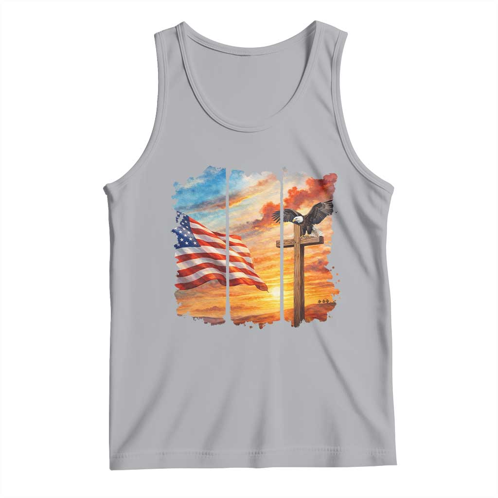 Faith And Freedom Christian American Flag Eagle Tank Top American Faith Pride