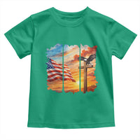 Faith And Freedom Christian American Flag Eagle Toddler T Shirt American Faith Pride