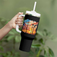 Faith And Freedom Christian American Flag Eagle Tumbler With Handle American Faith Pride