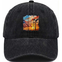 Faith And Freedom Christian American Flag Eagle Washed Cotton Baseball Cap American Faith Pride