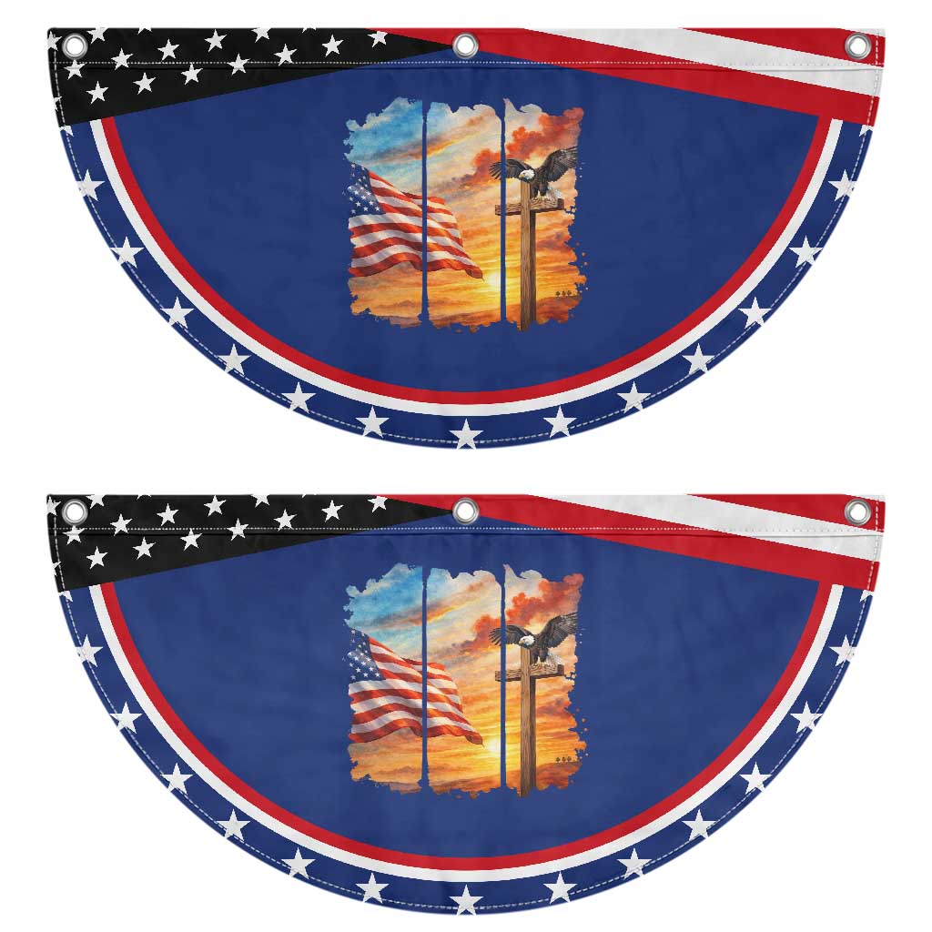 Faith And Freedom Christian American Flag Eagle Patriotic Fan Flag American Faith Pride