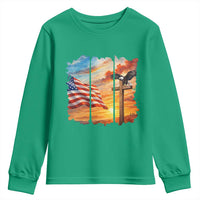 Faith And Freedom Christian American Flag Eagle Youth Sweatshirt American Faith Pride