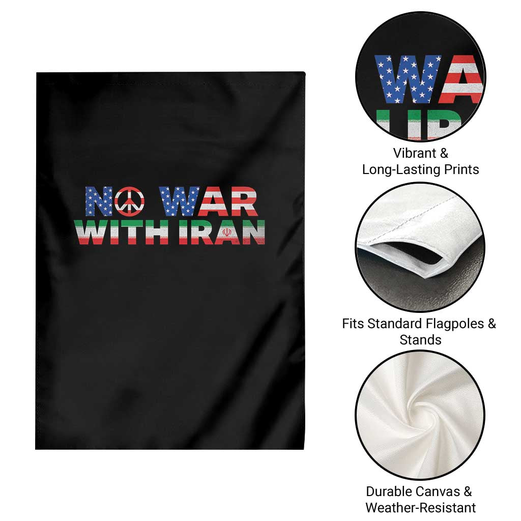 No War USA Iran Flag Garden Flag Iranian Freedom Peace Advocate Gift