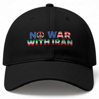 No War USA Iran Flag Baseball Cap Iranian Freedom Peace Advocate Gift