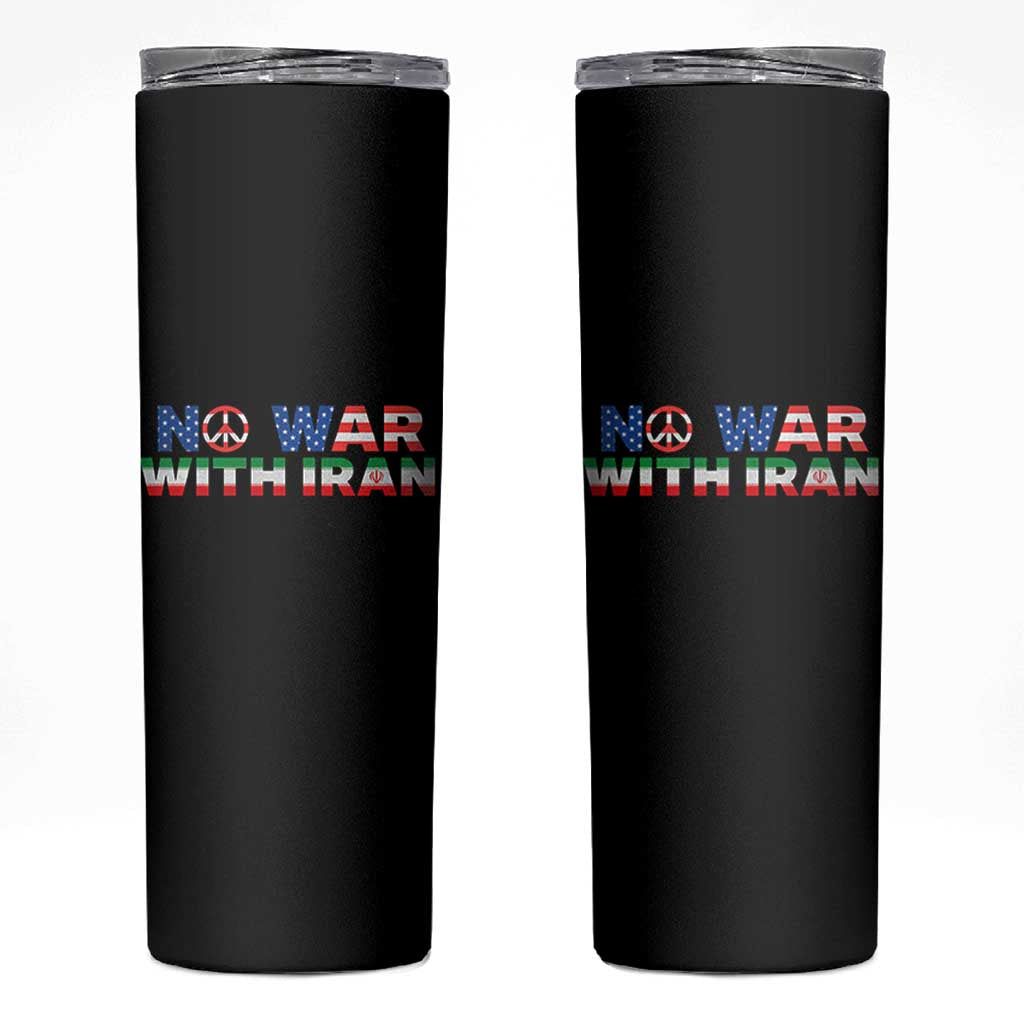 No War USA Iran Flag Skinny Tumbler Iranian Freedom Peace Advocate Gift