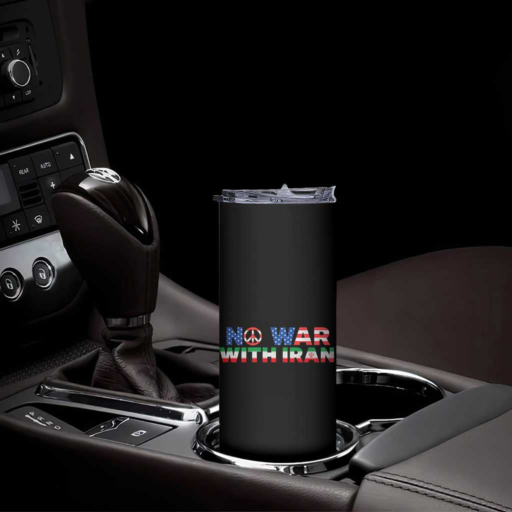 No War USA Iran Flag Skinny Tumbler Iranian Freedom Peace Advocate Gift