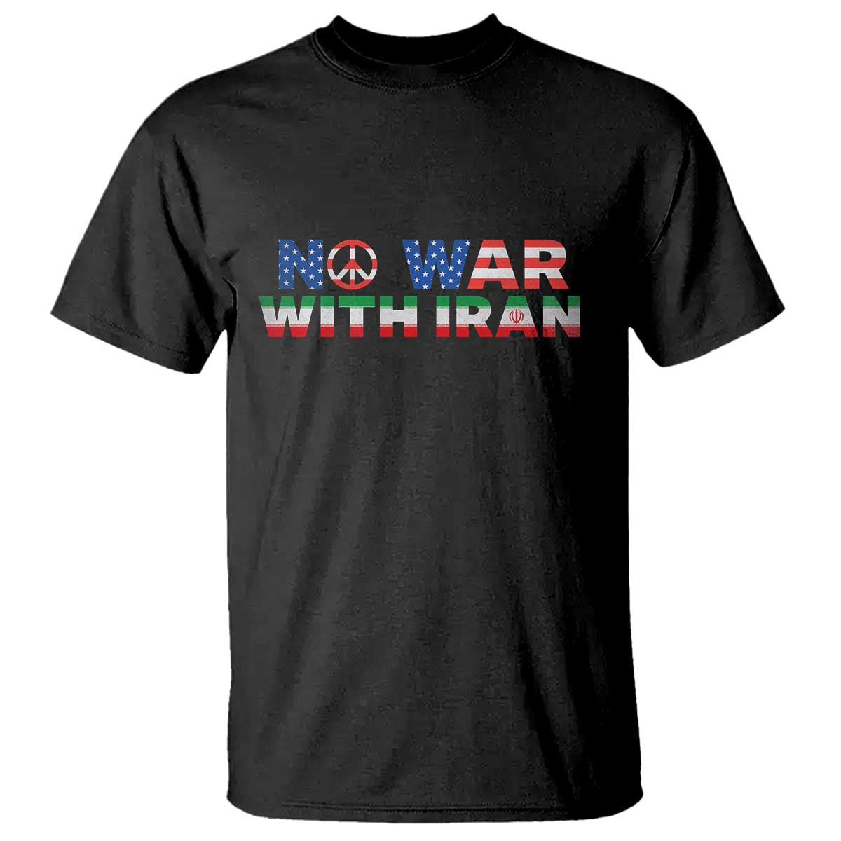No War USA Iran Flag T Shirt Iranian Freedom Peace Advocate Gift