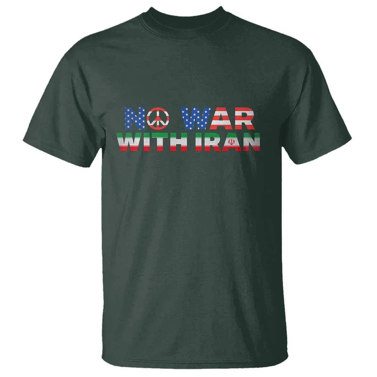 No War USA Iran Flag T Shirt Iranian Freedom Peace Advocate Gift