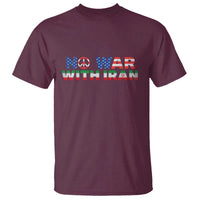 No War USA Iran Flag T Shirt Iranian Freedom Peace Advocate Gift