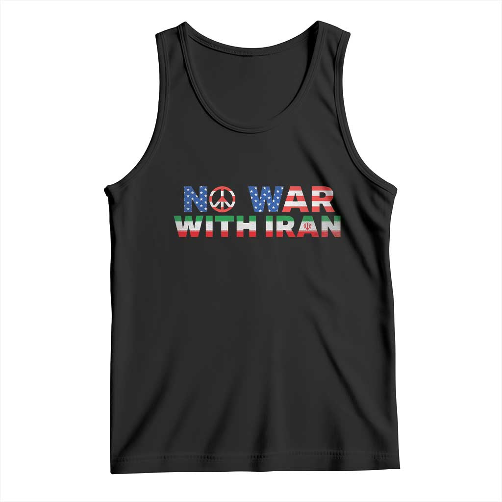 No War USA Iran Flag Tank Top Iranian Freedom Peace Advocate Gift