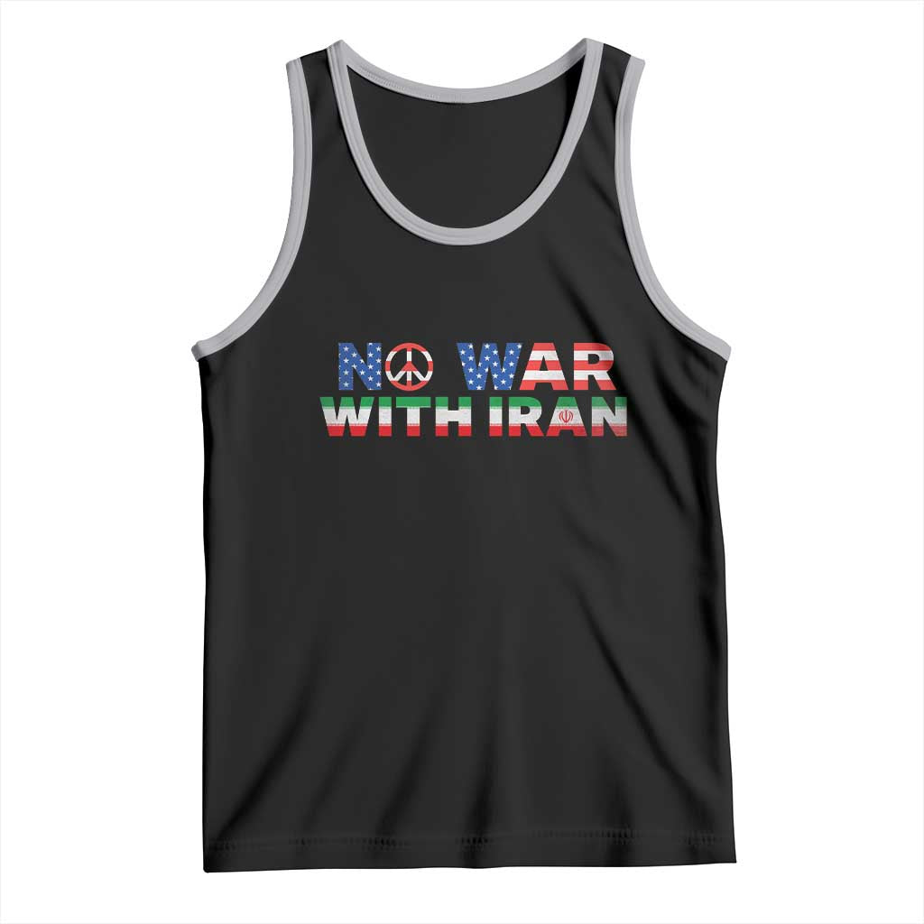No War USA Iran Flag Tank Top Iranian Freedom Peace Advocate Gift