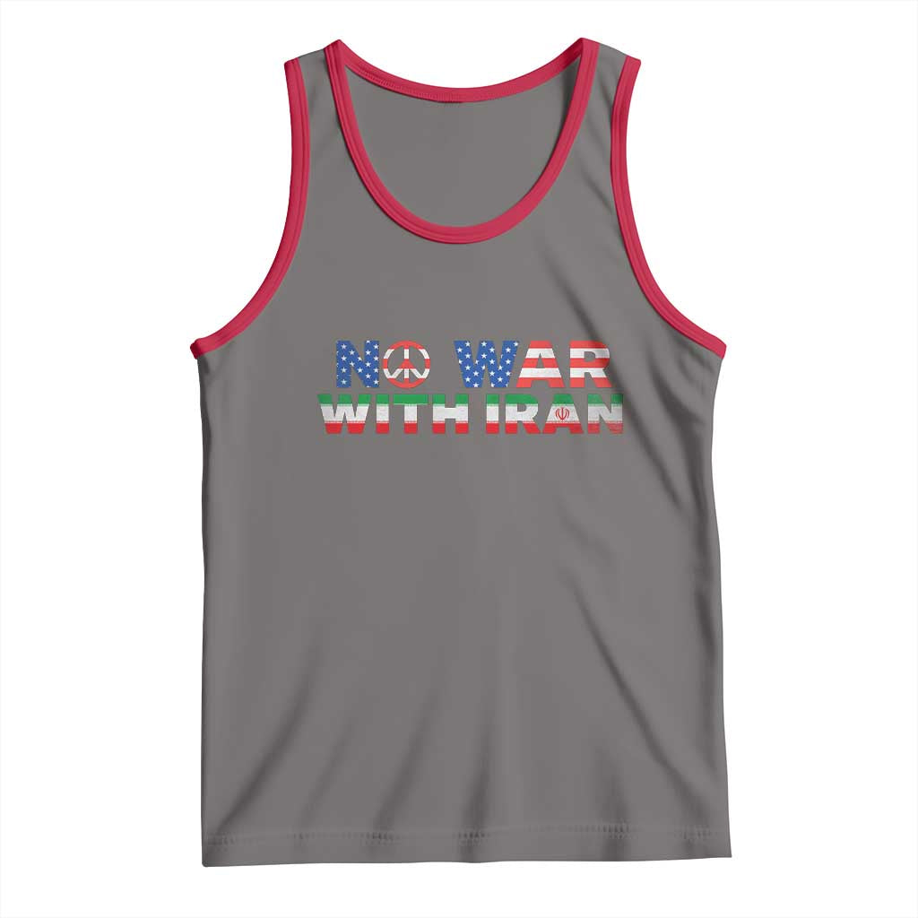No War USA Iran Flag Tank Top Iranian Freedom Peace Advocate Gift