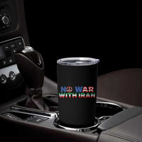 No War USA Iran Flag Tumbler Cup Iranian Freedom Peace Advocate Gift