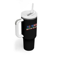 No War USA Iran Flag Tumbler With Handle Iranian Freedom Peace Advocate Gift