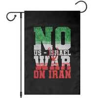 No Us Israel War On Iran Garden Flag Anti War Political Protest Statement