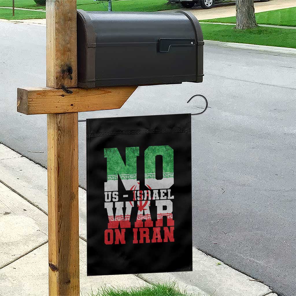 No Us Israel War On Iran Garden Flag Anti War Political Protest Statement