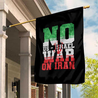 No Us Israel War On Iran Garden Flag Anti War Political Protest Statement