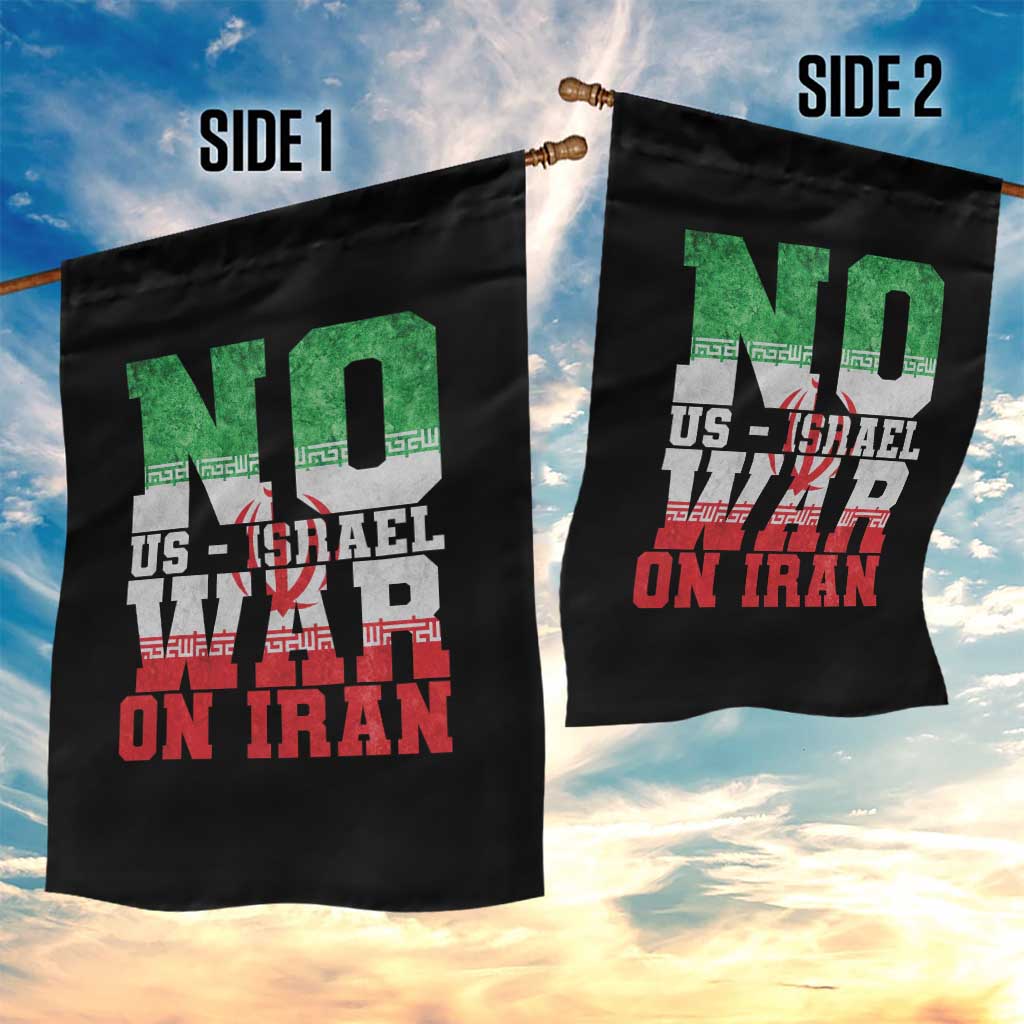 No Us Israel War On Iran Garden Flag Anti War Political Protest Statement