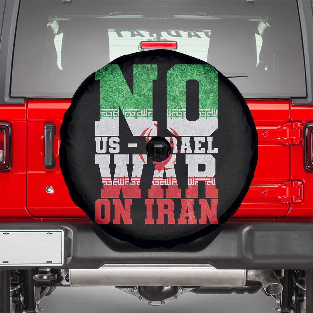 No Us Israel War On Iran Spare Tire Cover Anti War Political Protest Statement
