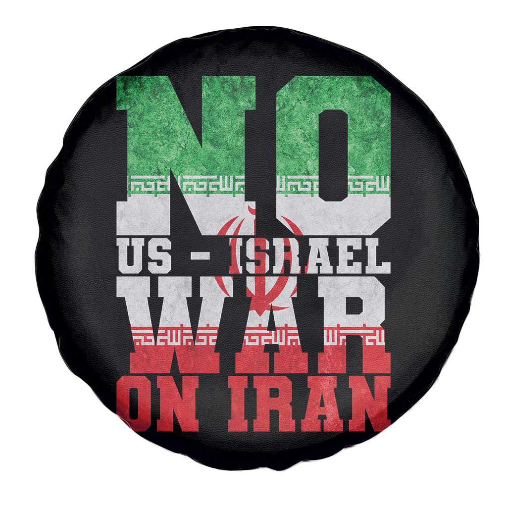 No Us Israel War On Iran Spare Tire Cover Anti War Political Protest Statement