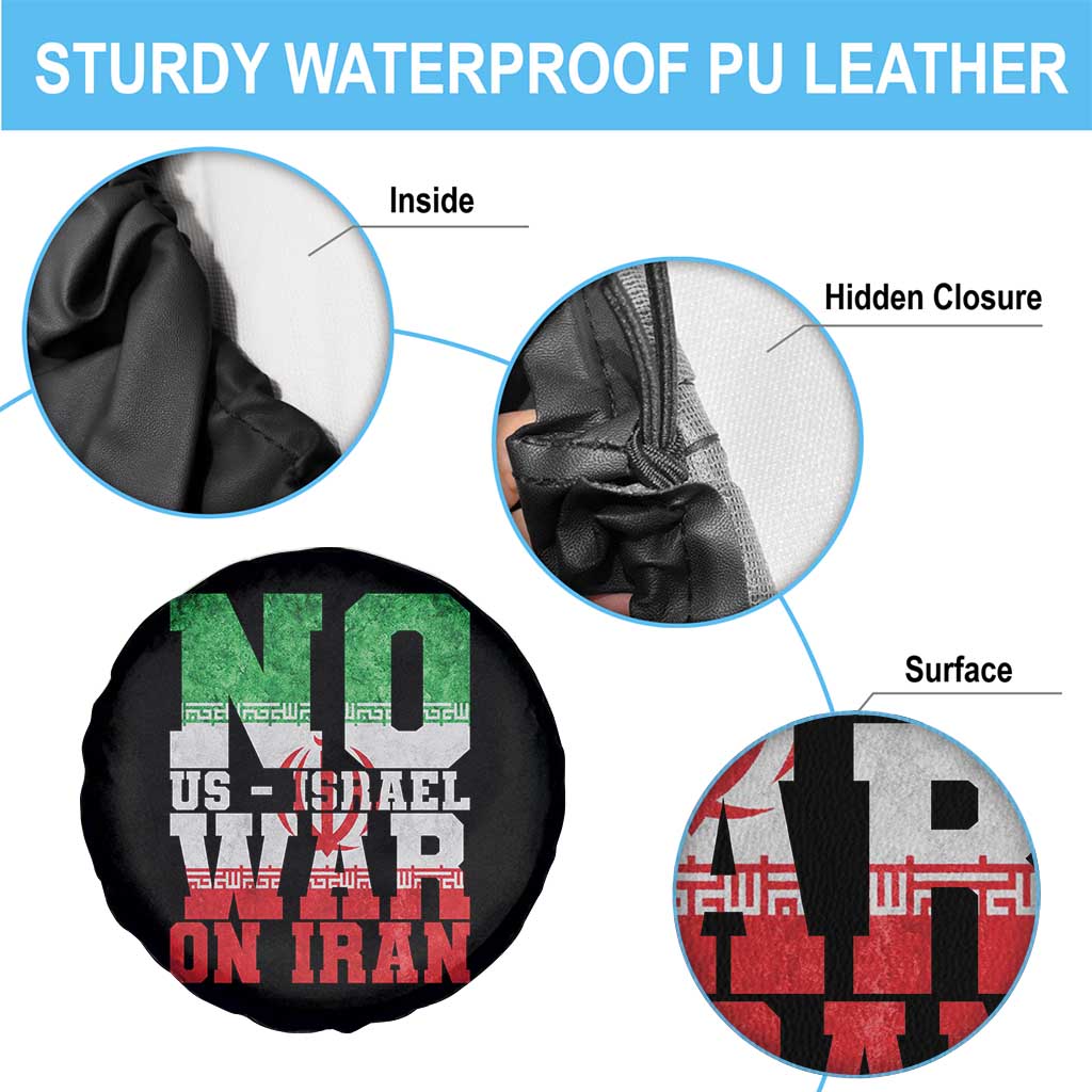 No Us Israel War On Iran Spare Tire Cover Anti War Political Protest Statement