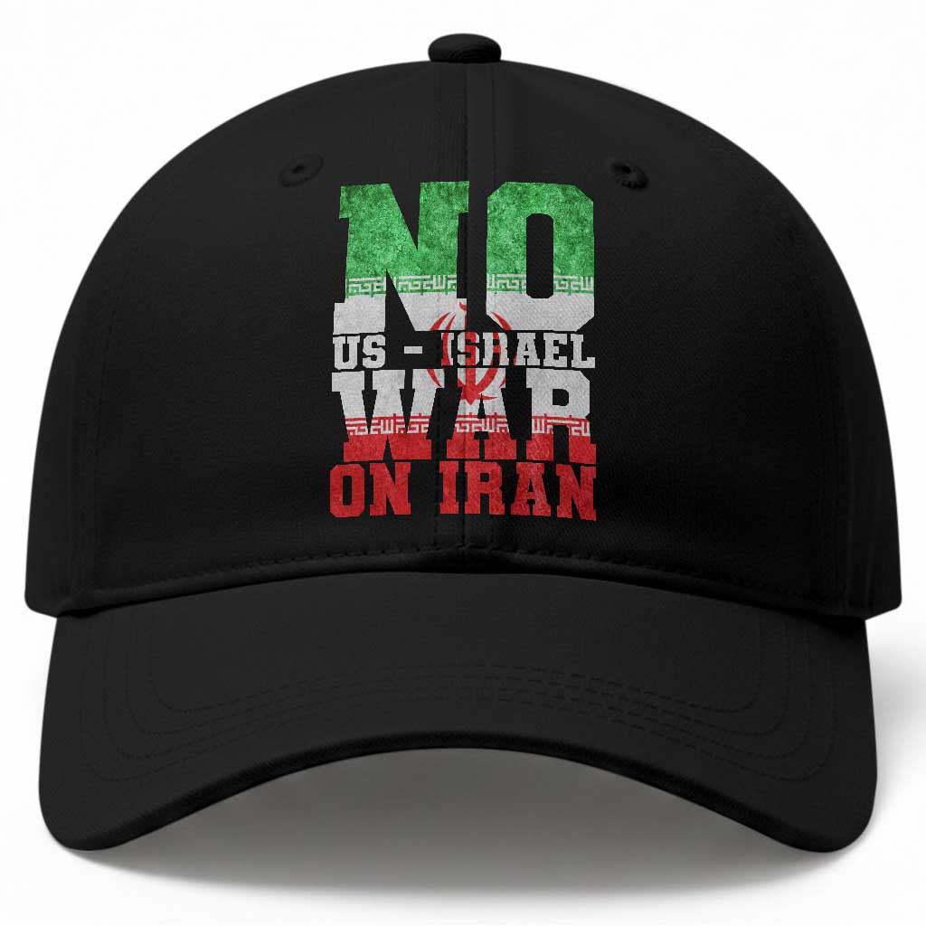 No Us Israel War On Iran Baseball Cap Anti War Political Protest Statement