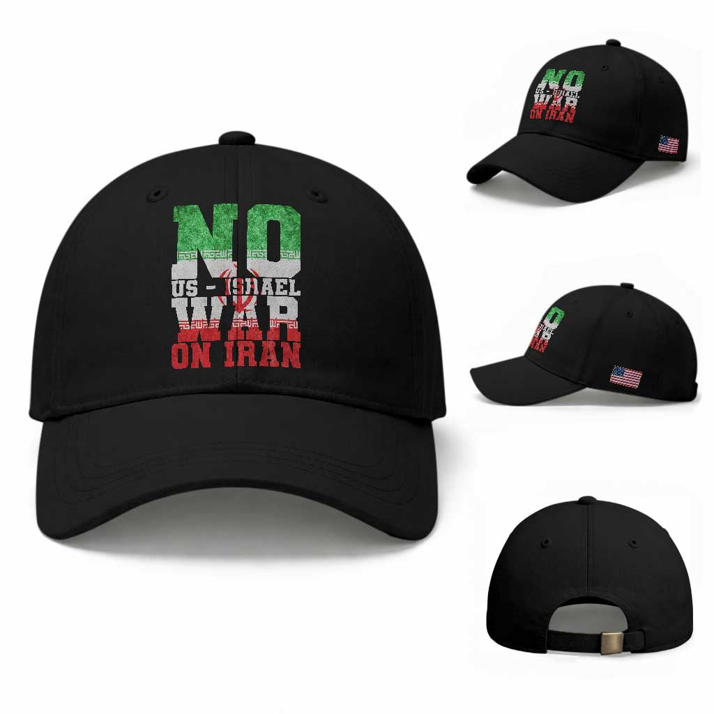 No Us Israel War On Iran Baseball Cap Anti War Political Protest Statement