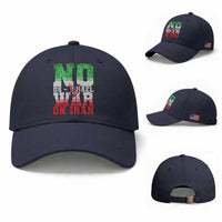 No Us Israel War On Iran Baseball Cap Anti War Political Protest Statement