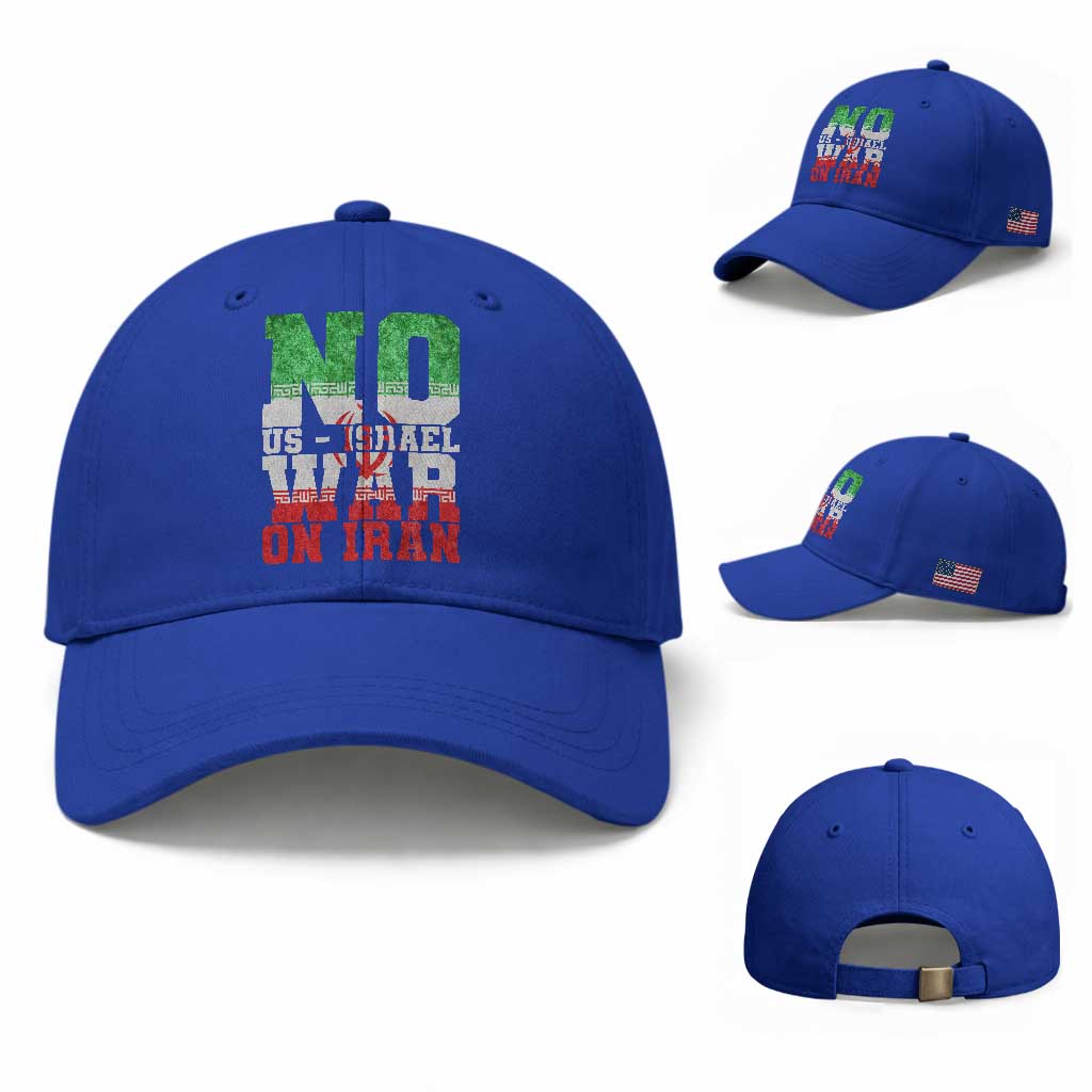 No Us Israel War On Iran Baseball Cap Anti War Political Protest Statement