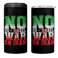 No Us Israel War On Iran 4 in 1 Can Cooler Tumbler Anti War Political Protest Statement