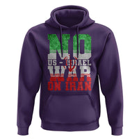 No Us Israel War On Iran Hoodie Anti War Political Protest Statement