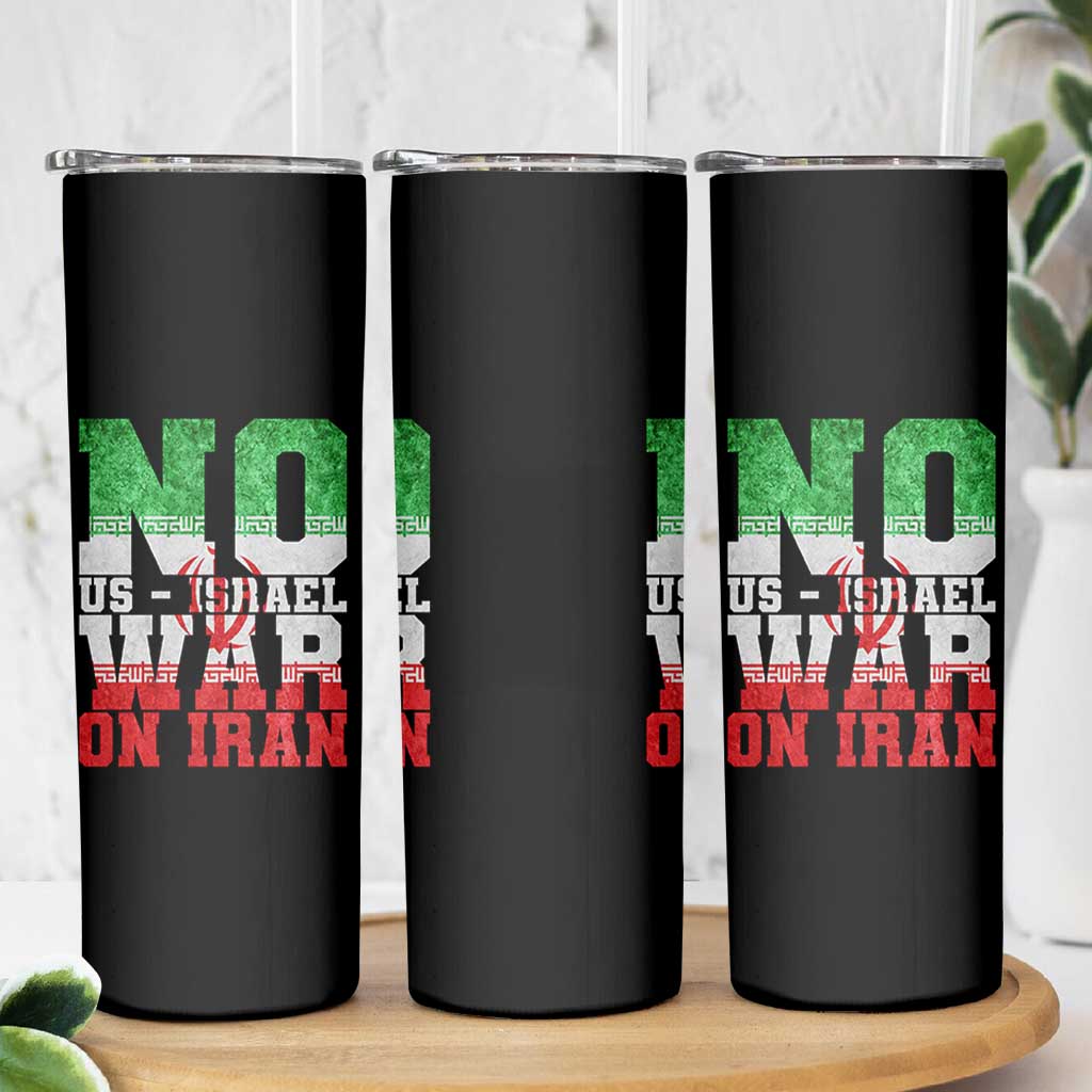 No Us Israel War On Iran Skinny Tumbler Anti War Political Protest Statement