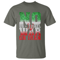 No Us Israel War On Iran T Shirt Anti War Political Protest Statement