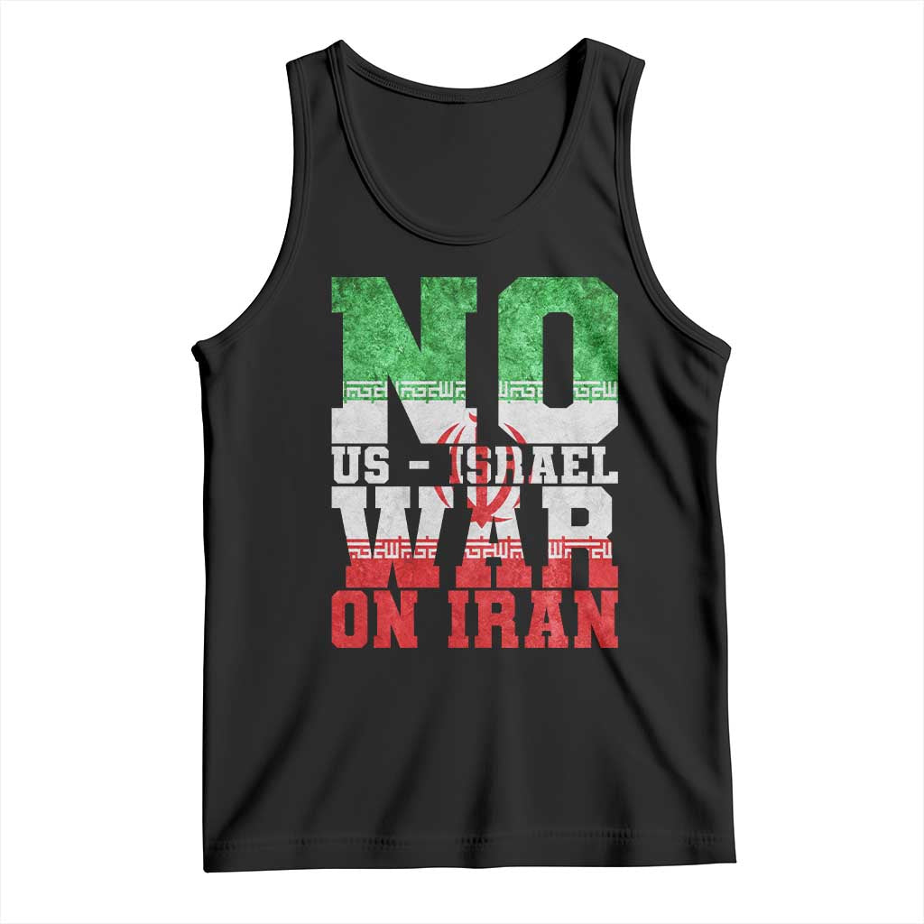 No Us Israel War On Iran Tank Top Anti War Political Protest Statement