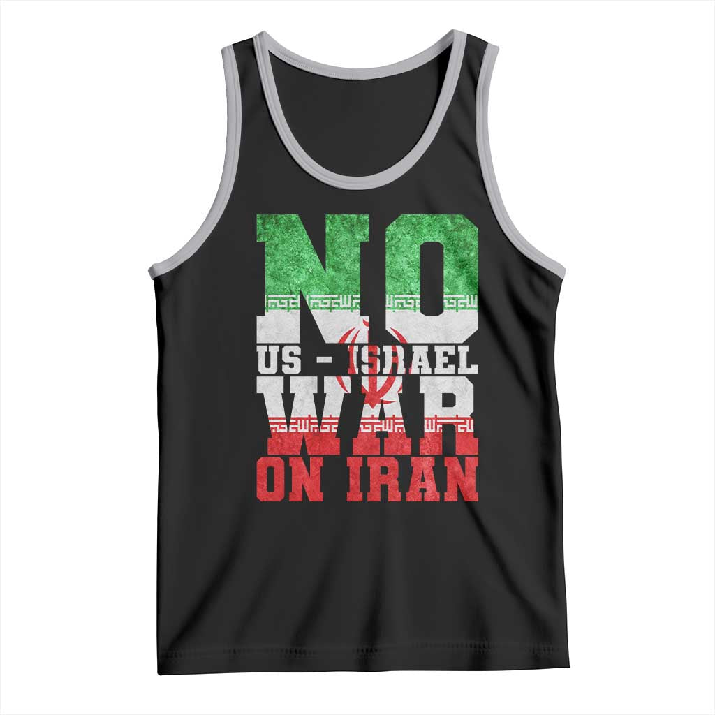 No Us Israel War On Iran Tank Top Anti War Political Protest Statement