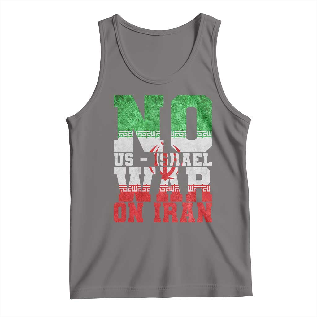 No Us Israel War On Iran Tank Top Anti War Political Protest Statement