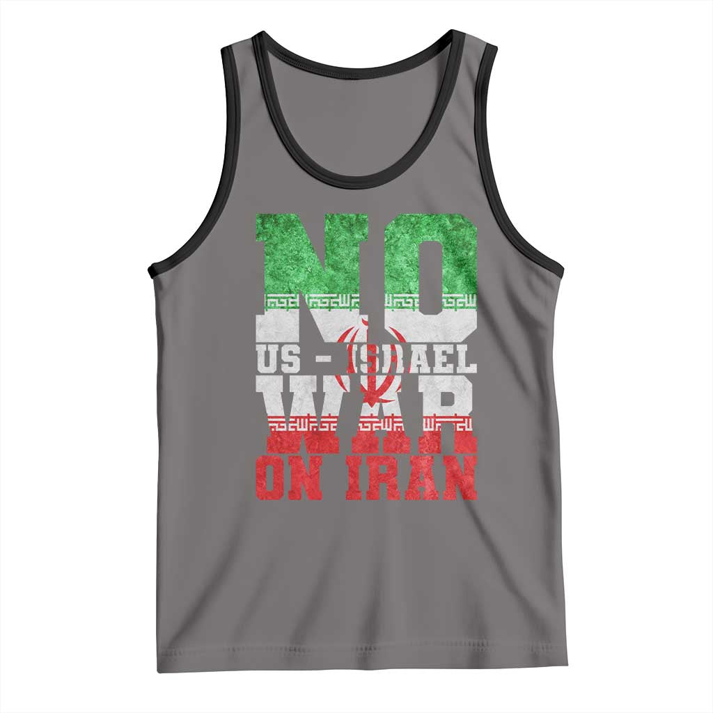 No Us Israel War On Iran Tank Top Anti War Political Protest Statement
