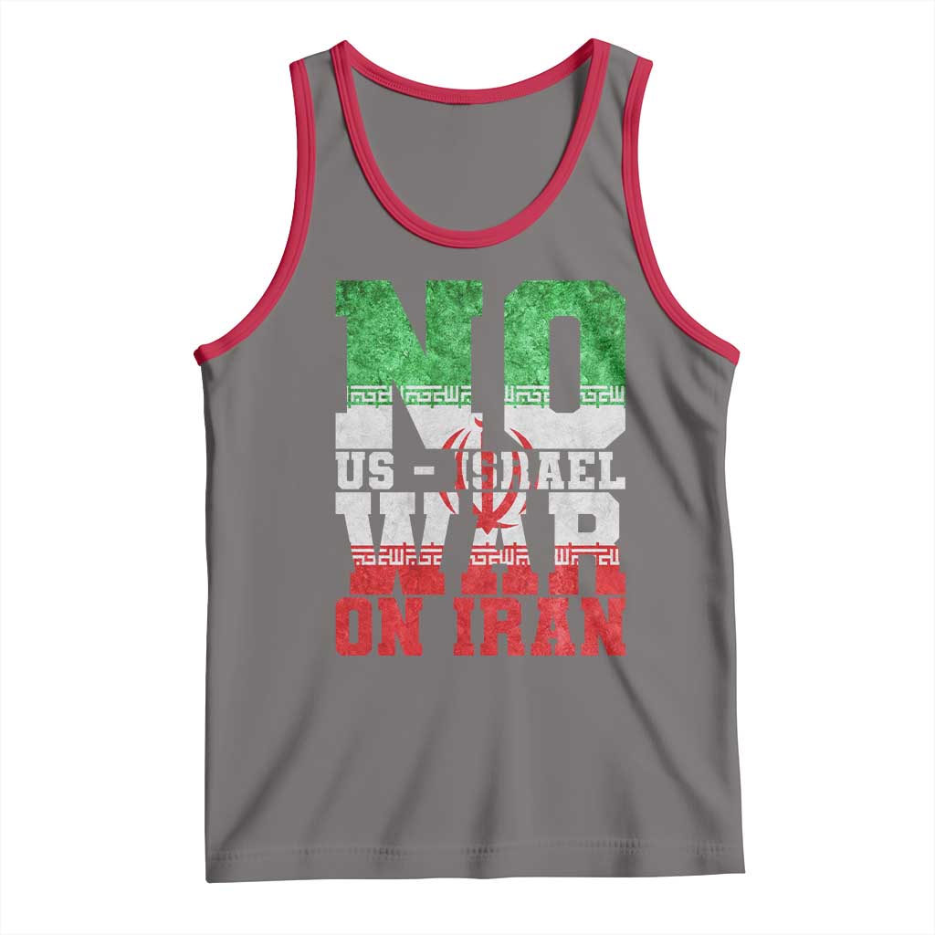 No Us Israel War On Iran Tank Top Anti War Political Protest Statement