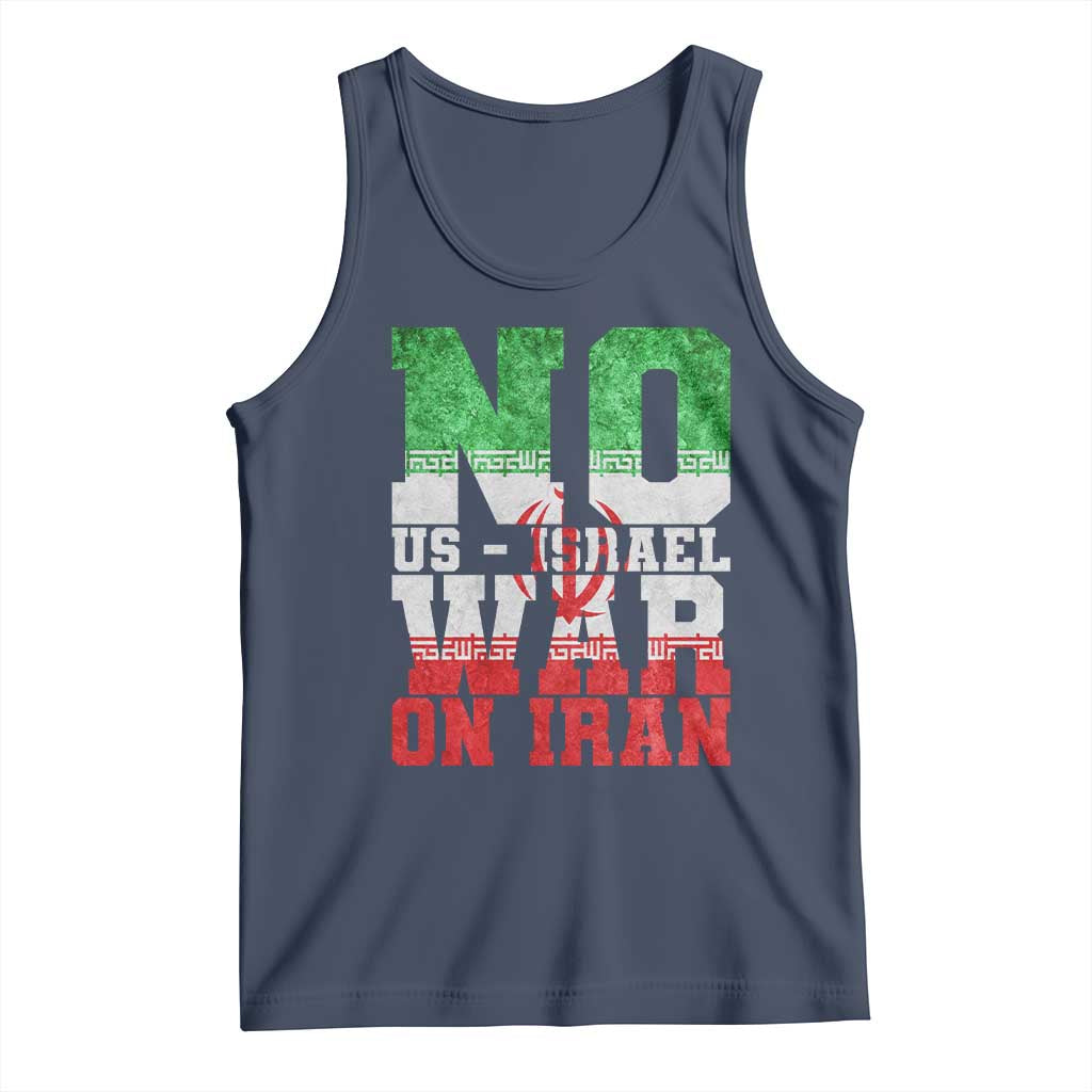 No Us Israel War On Iran Tank Top Anti War Political Protest Statement