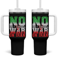 No Us Israel War On Iran Tumbler With Handle Anti War Political Protest Statement
