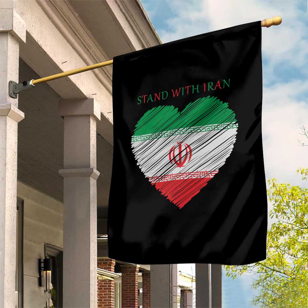 Stand With Iran Garden Flag Anti War Political Protest Statement