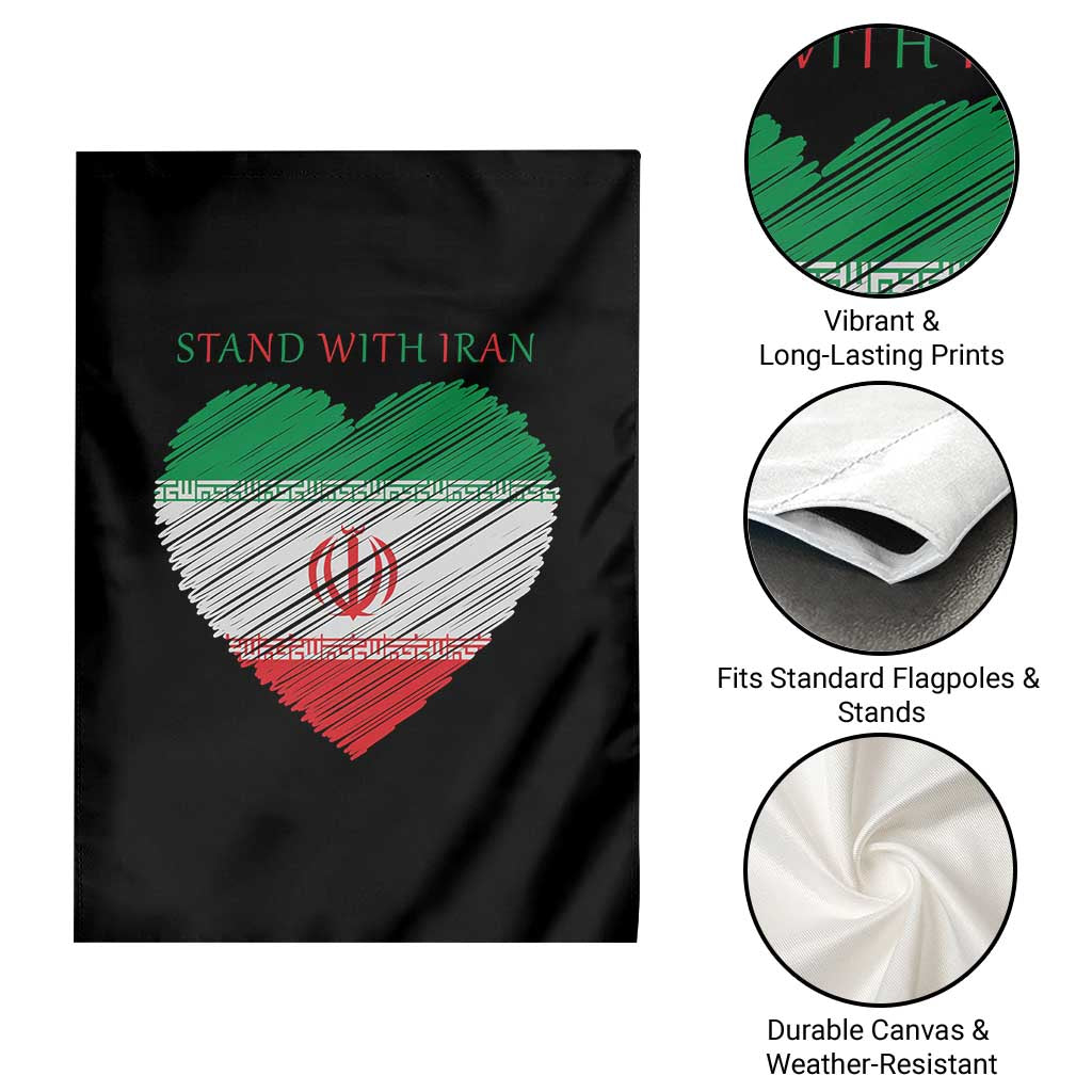Stand With Iran Garden Flag Anti War Political Protest Statement