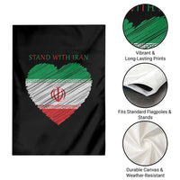 Stand With Iran Garden Flag Anti War Political Protest Statement