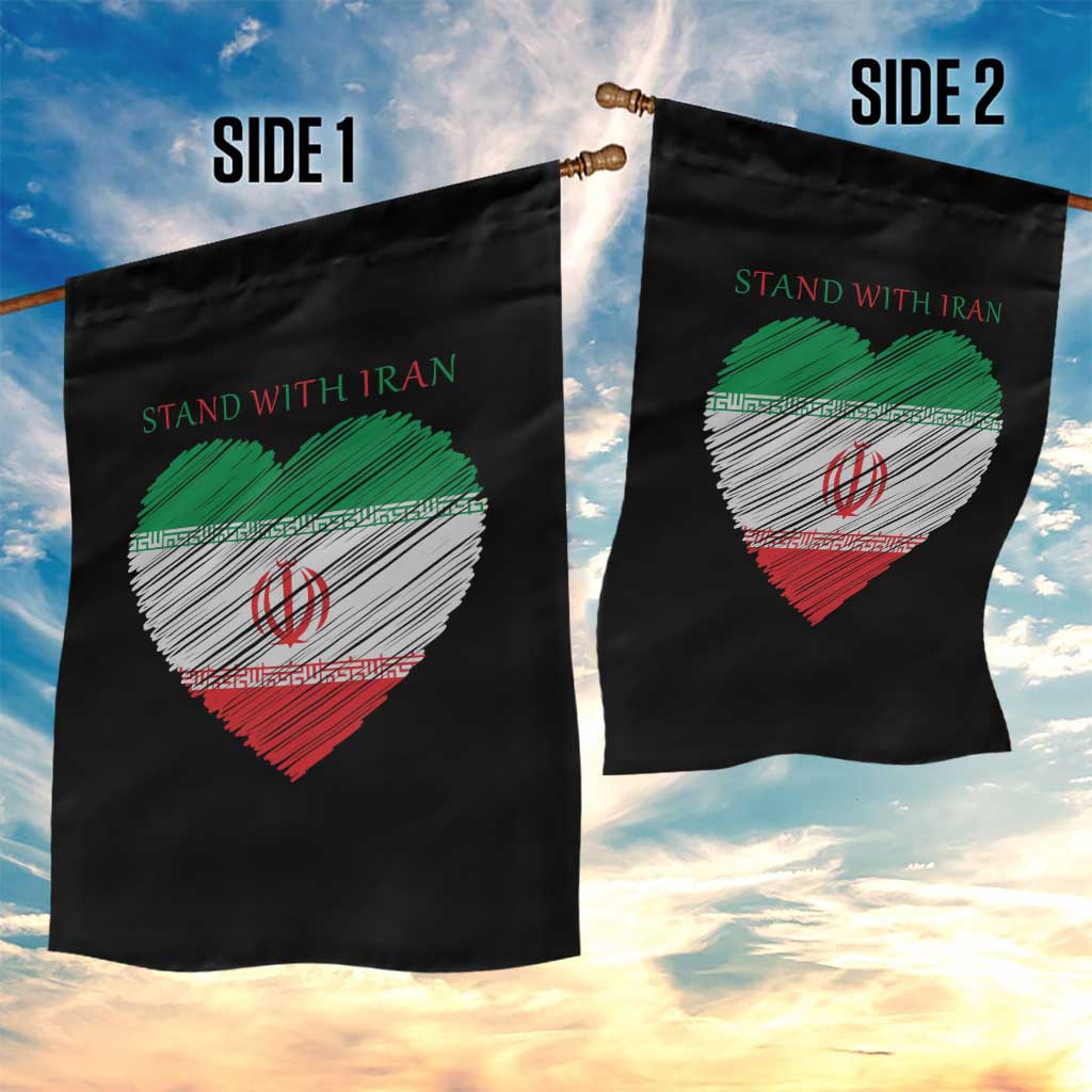 Stand With Iran Garden Flag Anti War Political Protest Statement