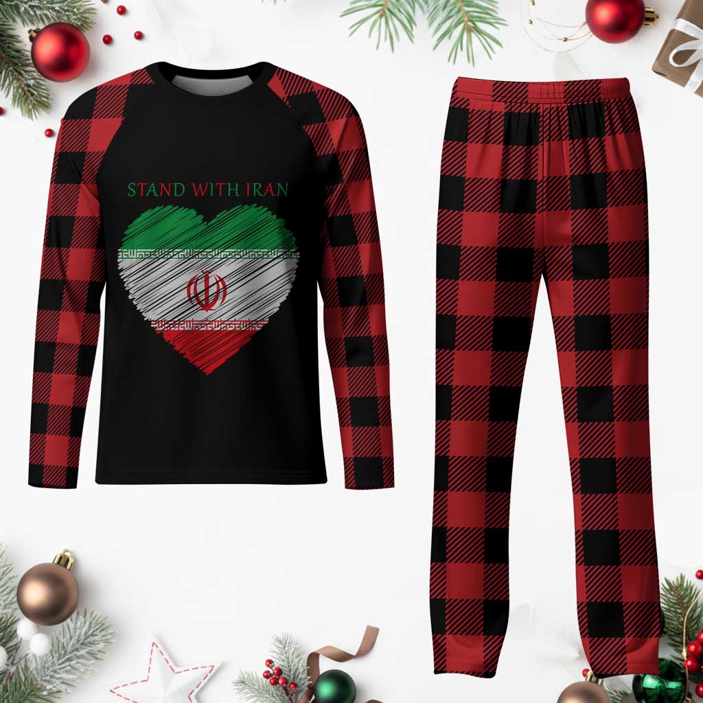 Stand With Iran Plaid Pajama Set Anti War Political Protest Statement