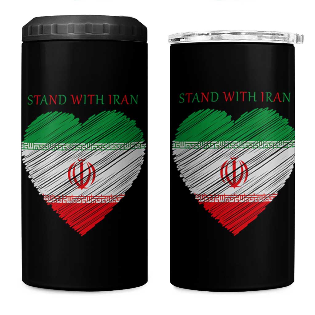 Stand With Iran 4 in 1 Can Cooler Tumbler Anti War Political Protest Statement
